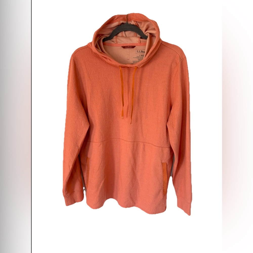 L.L. Bean orange Hooded Sweatshirt LARGE